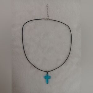 Blue Cross Pendant Necklace